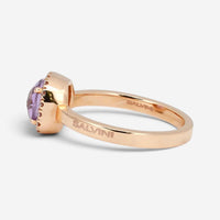 Salvini 18K Rose Gold Amethyst & Diamond Halo Ring Sz. 6.5 046911