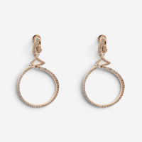 Salvini 18K Rose Gold White & Brown Diamond Drop Earrings 046912