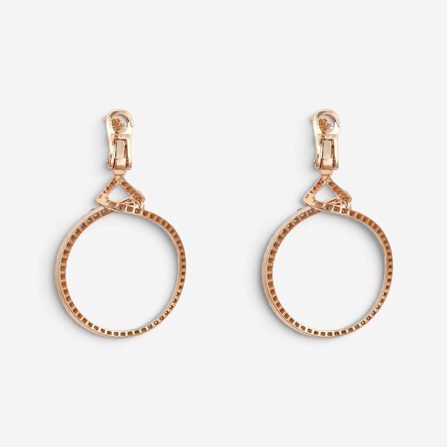 Salvini 18K Rose Gold White & Brown Diamond Drop Earrings 046912