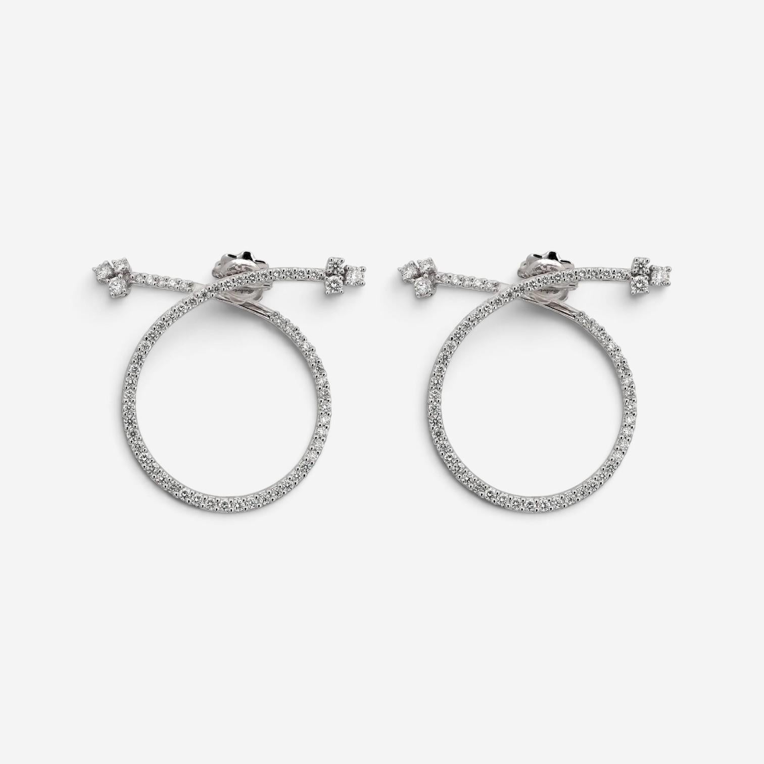 Salvini 18K White Gold Diamond Hoop Earrings 046913