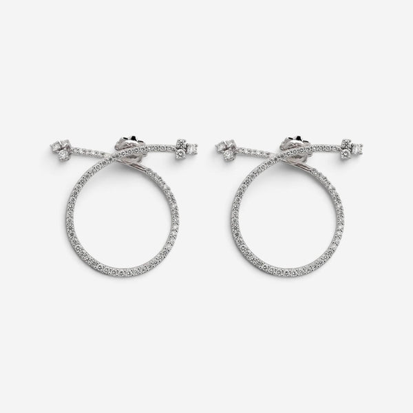 Salvini 18K White Gold Diamond Hoop Earrings 046913