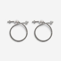 Salvini 18K White Gold Diamond Hoop Earrings 046913