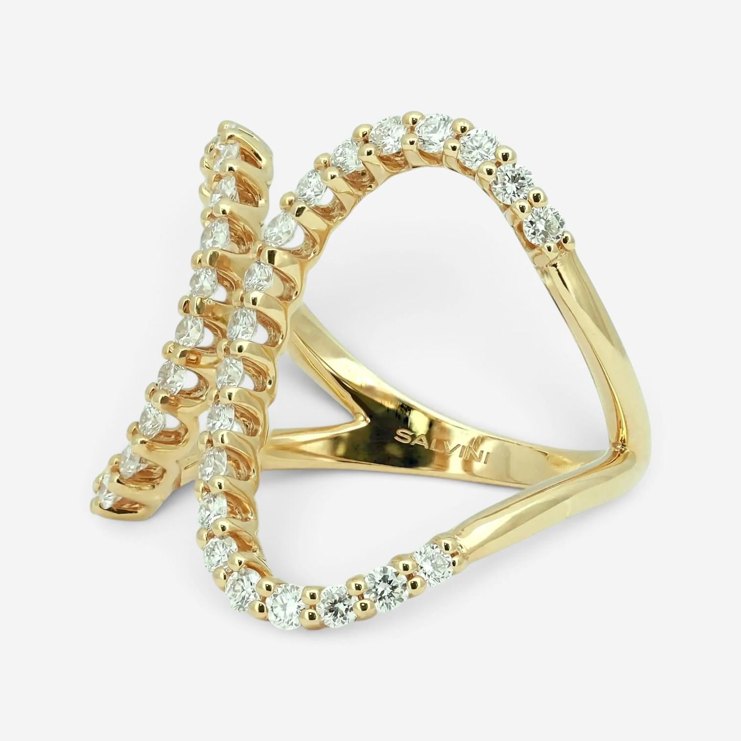 Salvini 18K Yellow Gold Diamond Open Style Wrap Ring Sz. 5.5 20075663