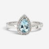 Salvini 18K White Gold Aquamarine & Diamond Sorrenta Engagement Ring Sz. 6.25 04