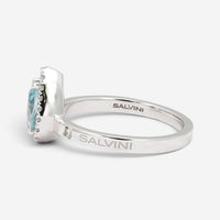 Salvini 18K White Gold Aquamarine & Diamond Sorrenta Engagement Ring Sz. 6.25 04