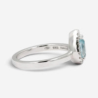Salvini 18K White Gold Aquamarine & Diamond Sorrenta Engagement Ring Sz. 6.25 04