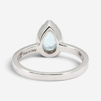 Salvini 18K White Gold Aquamarine & Diamond Sorrenta Engagement Ring Sz. 6.25 04