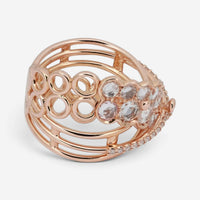 Giovanni Ferraris 18K Rose Gold White Sapphire & Diamond Ring Sz. 7.25 046948