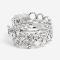 Giovanni Ferraris 18K White Gold Sapphire & Diamond Cocktail Ring Sz. 7 046949