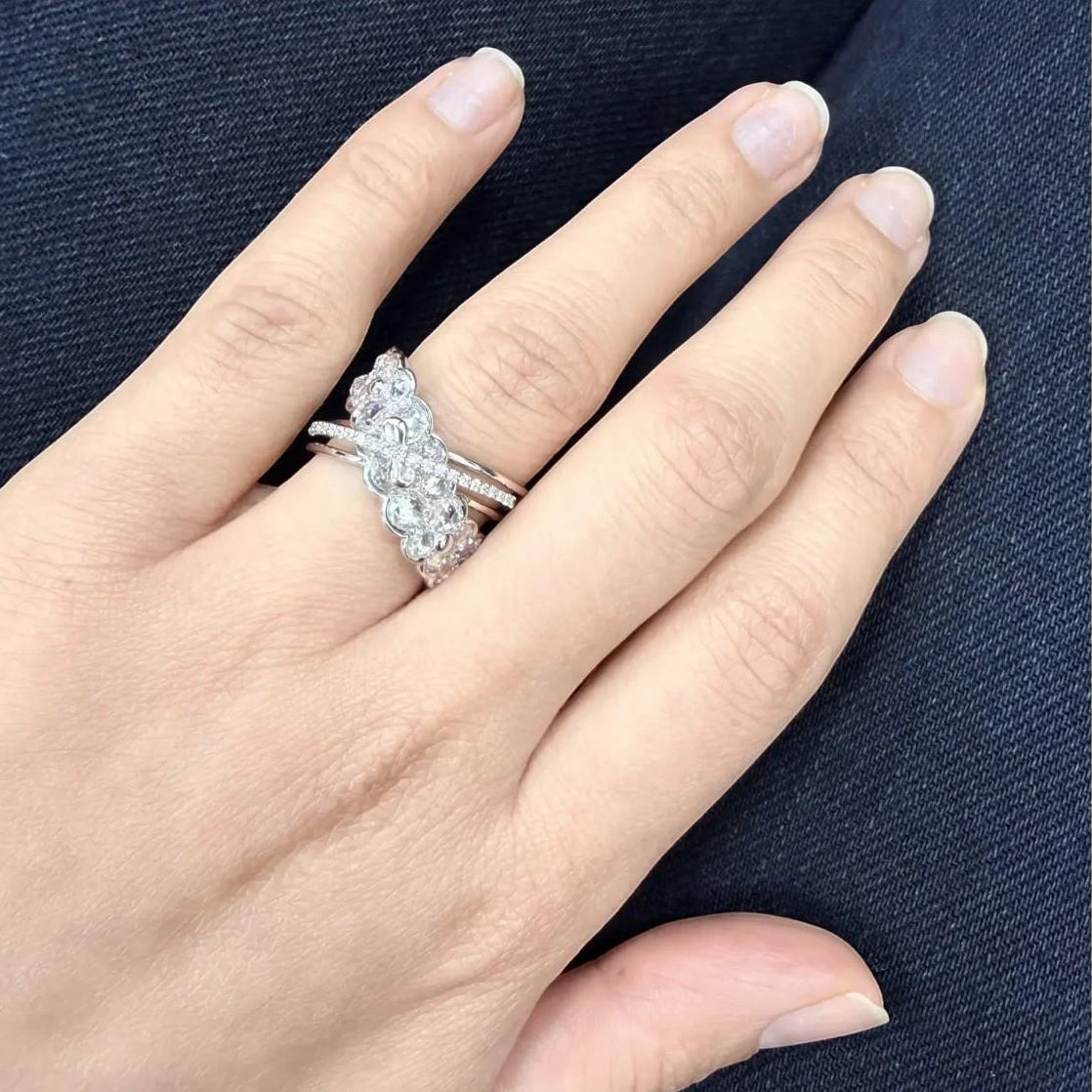 Giovanni Ferraris 18K White Gold Sapphire & Diamond Cocktail Ring Sz. 7 046949