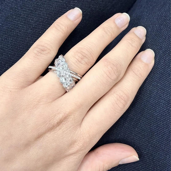 Giovanni Ferraris 18K White Gold Sapphire & Diamond Cocktail Ring Sz. 7 046949