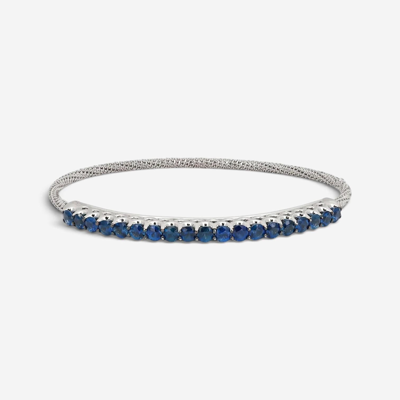 Giovanni Ferraris 18K White Gold & Titanium Blue Sapphire Spring Bracelet 046954