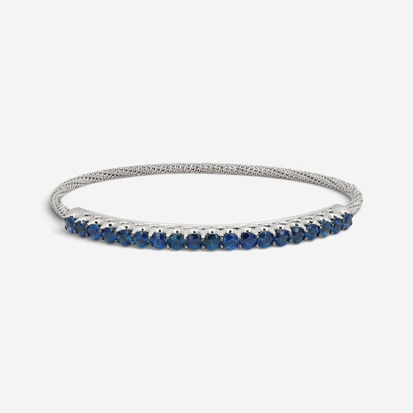 Giovanni Ferraris 18K White Gold & Titanium Blue Sapphire Spring Bracelet 046954