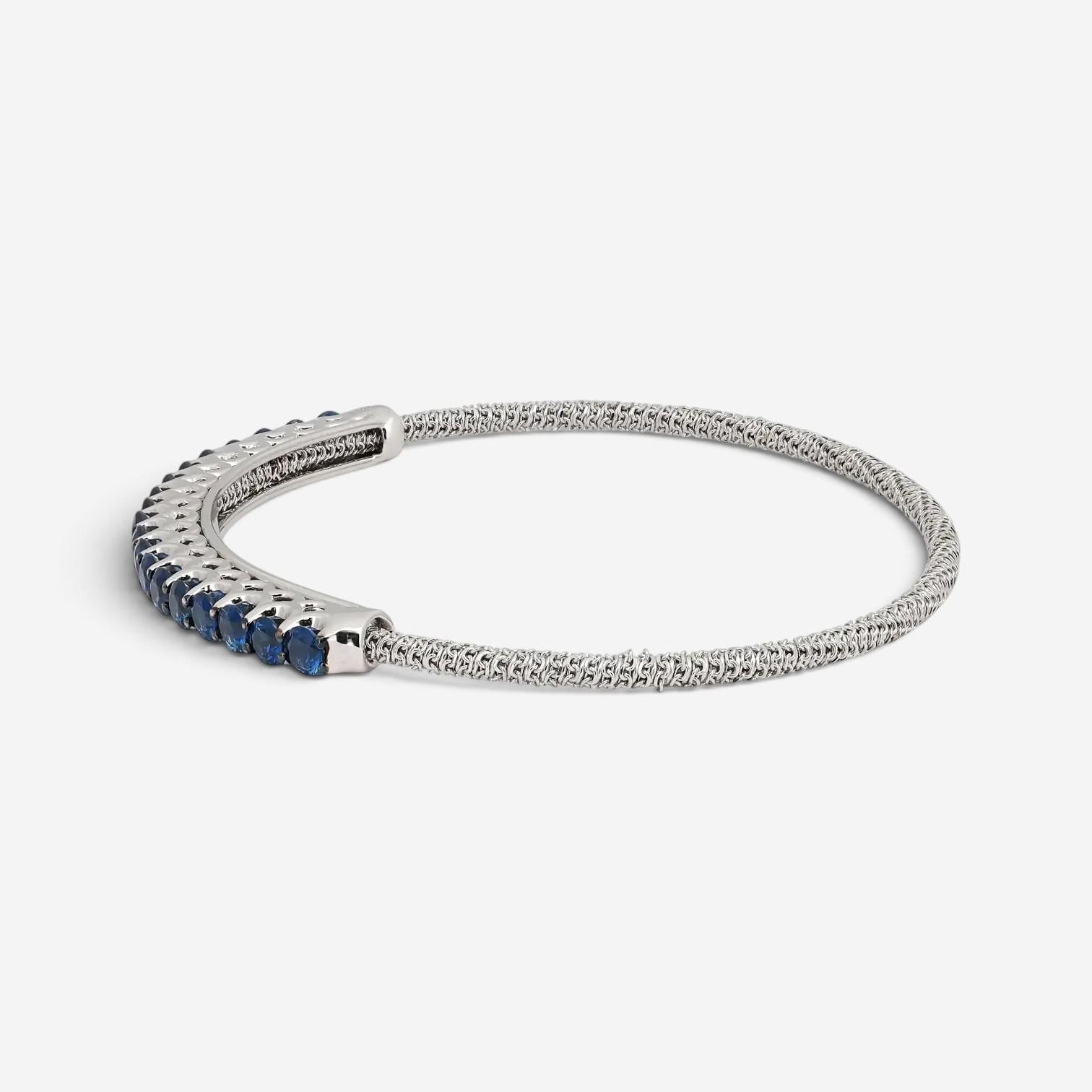 Giovanni Ferraris 18K White Gold & Titanium Blue Sapphire Spring Bracelet 046954