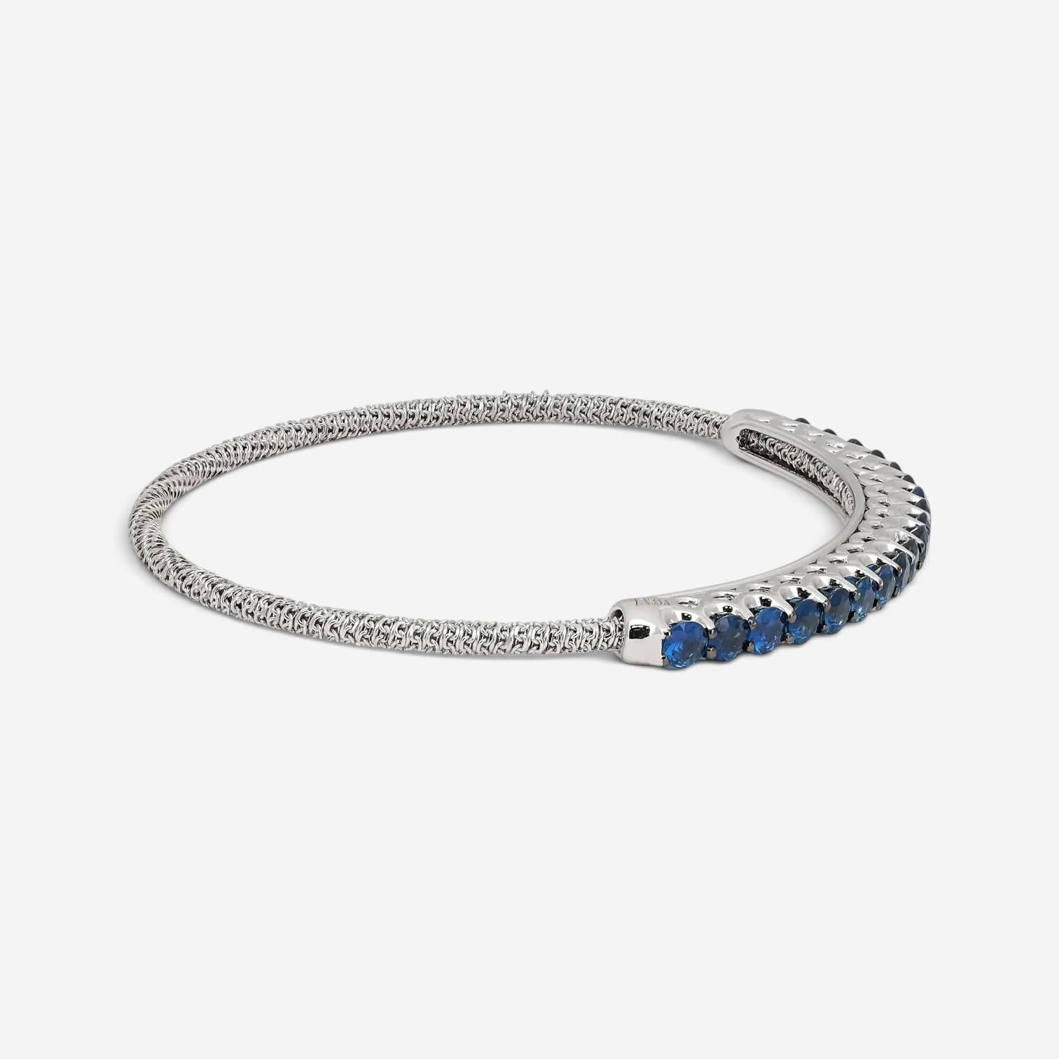 Giovanni Ferraris 18K White Gold & Titanium Blue Sapphire Spring Bracelet 046954