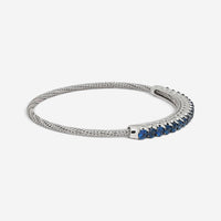 Giovanni Ferraris 18K White Gold & Titanium Blue Sapphire Spring Bracelet 046954