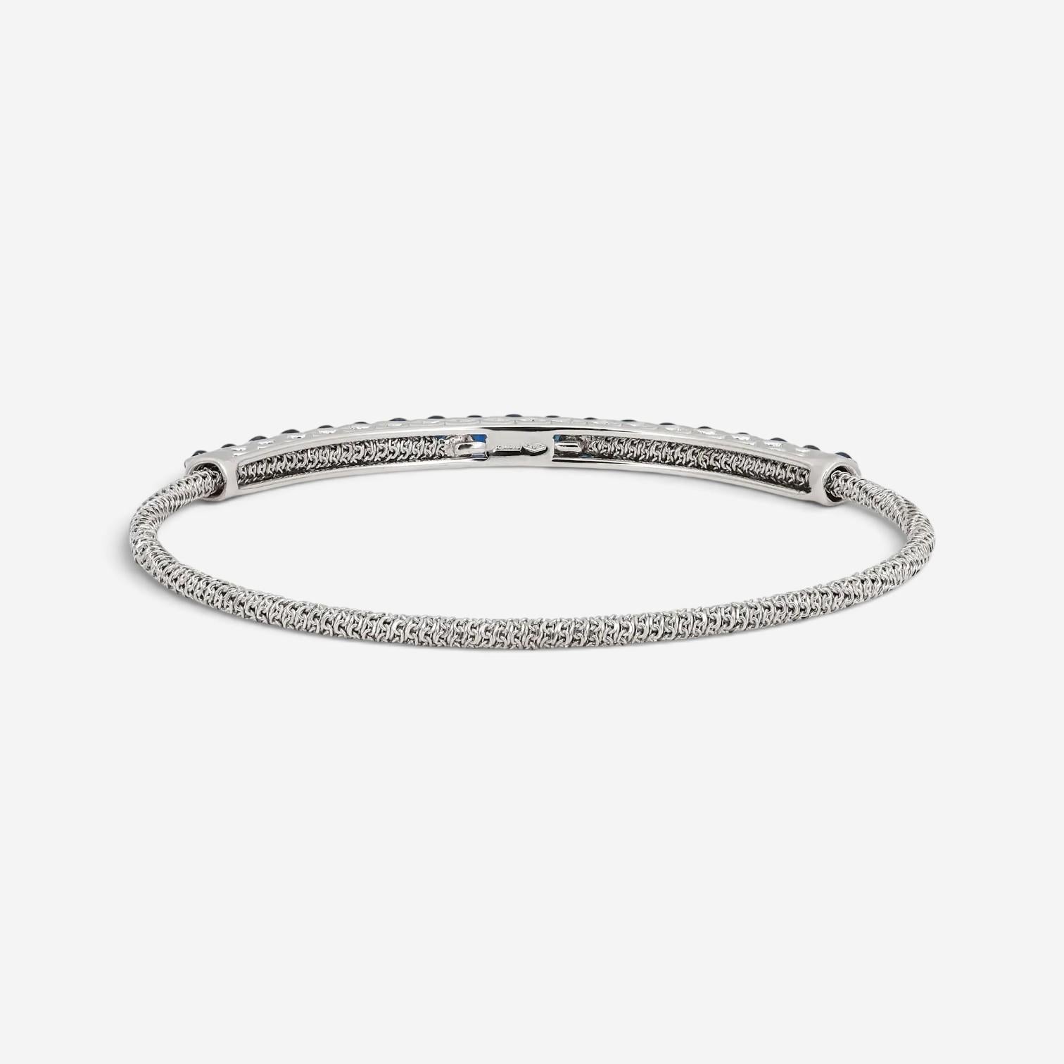 Giovanni Ferraris 18K White Gold & Titanium Blue Sapphire Spring Bracelet 046954