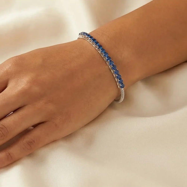 Giovanni Ferraris 18K White Gold & Titanium Blue Sapphire Spring Bracelet 046954