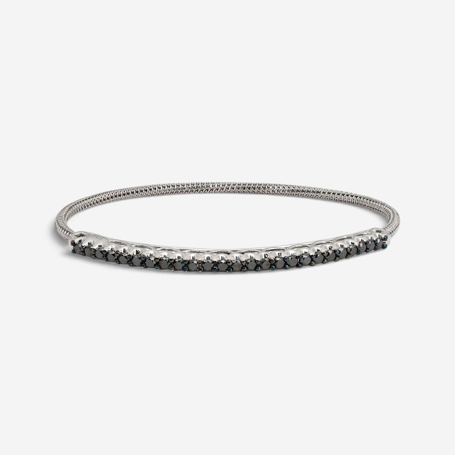 Giovanni Ferraris 18K White Gold & Titanium Black Sapphire Spring Bracelet 46955