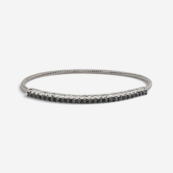 Giovanni Ferraris 18K White Gold & Titanium Black Sapphire Spring Bracelet 46955