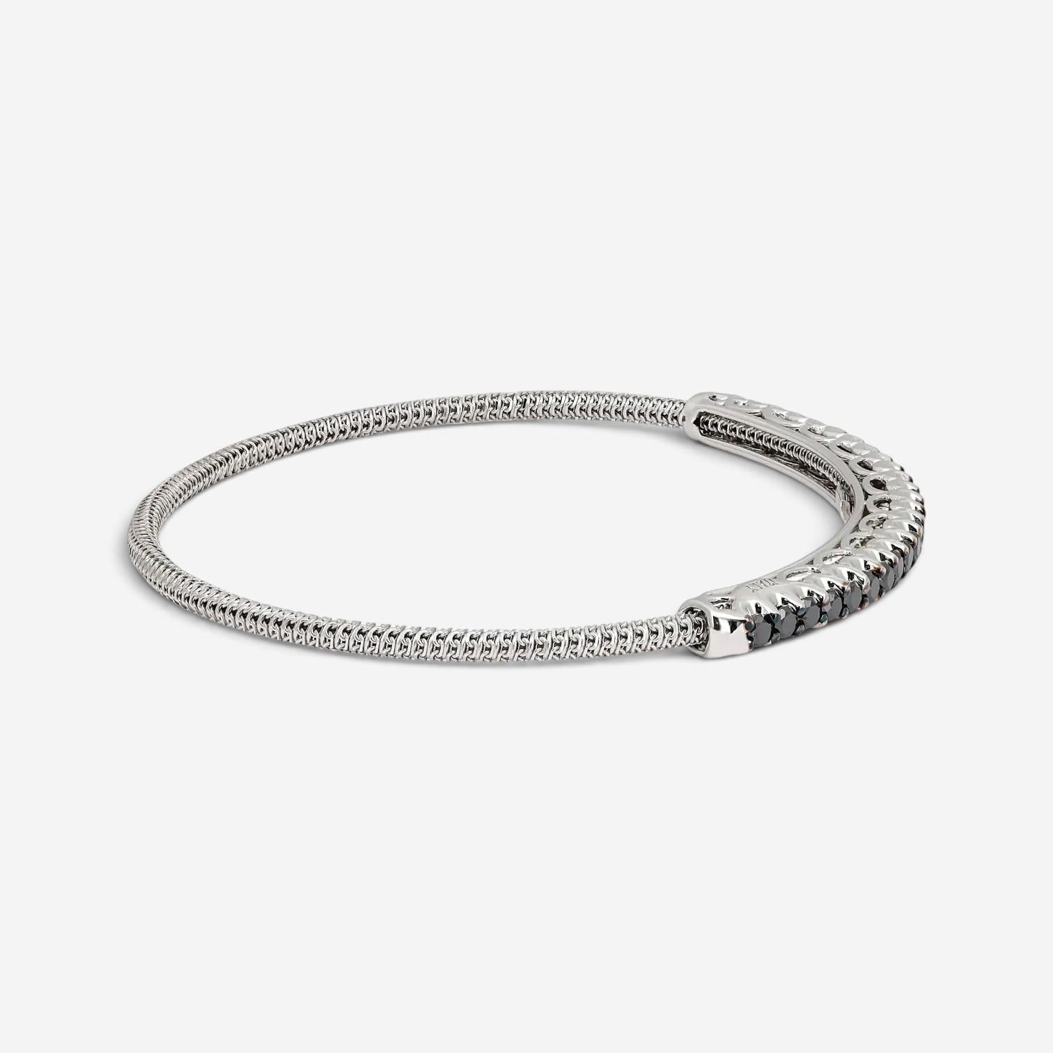 Giovanni Ferraris 18K White Gold & Titanium Black Sapphire Spring Bracelet 46955