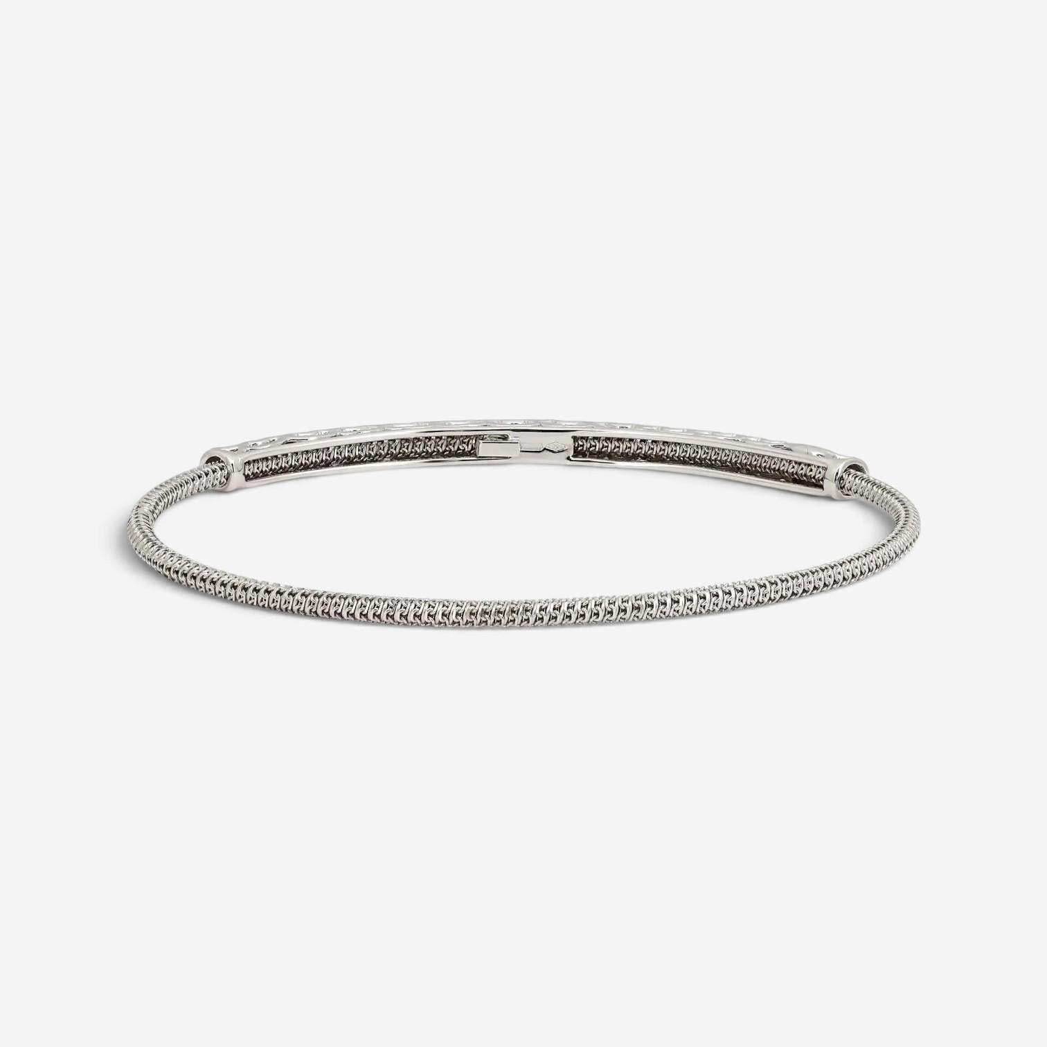 Giovanni Ferraris 18K White Gold & Titanium Black Sapphire Spring Bracelet 46955
