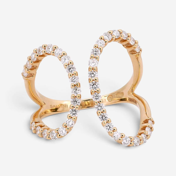Salvini 18K Rose Gold Diamond Open Style Wrap Ring Sz. 5.75 20075663