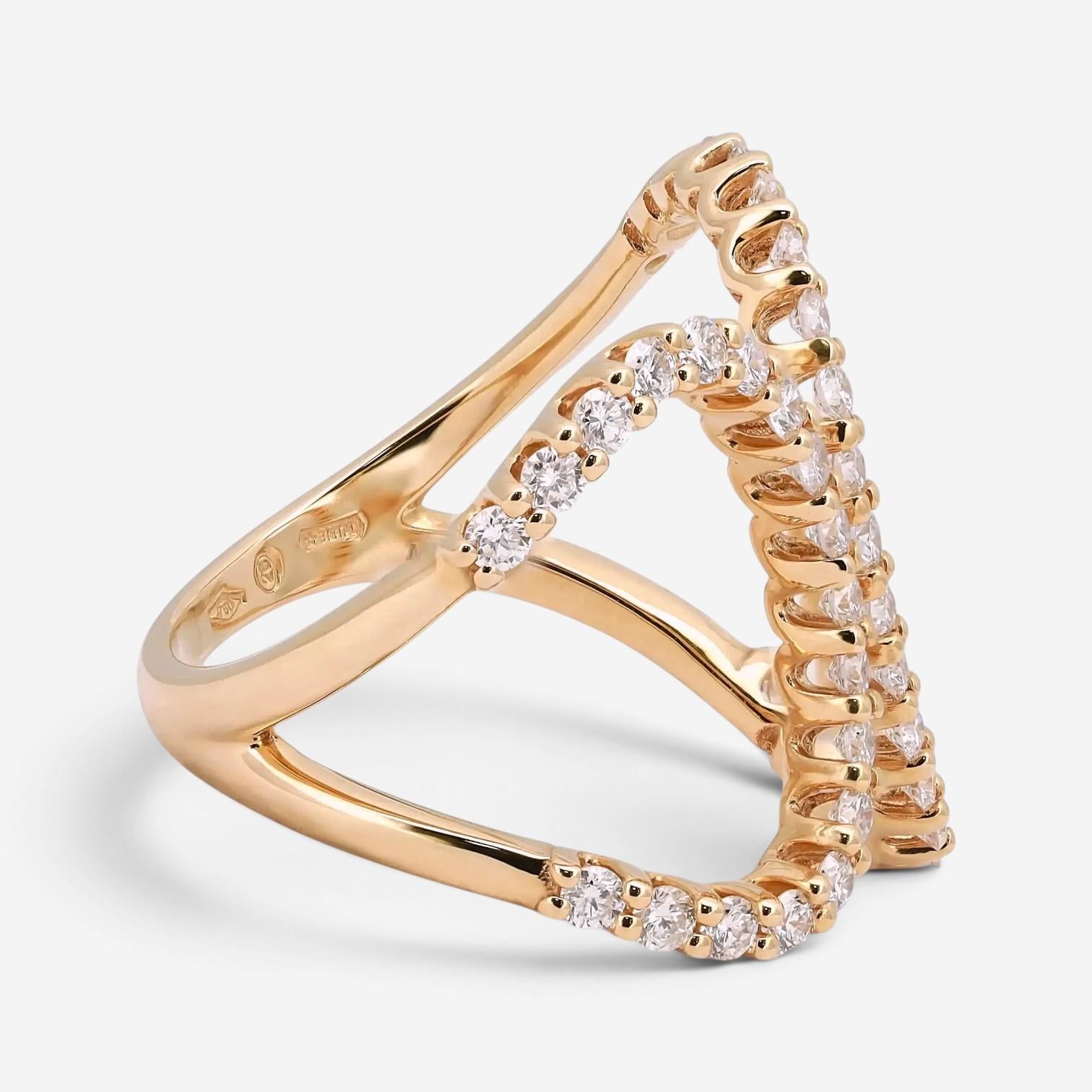 Salvini 18K Rose Gold Diamond Open Style Wrap Ring Sz. 5.75 20075663