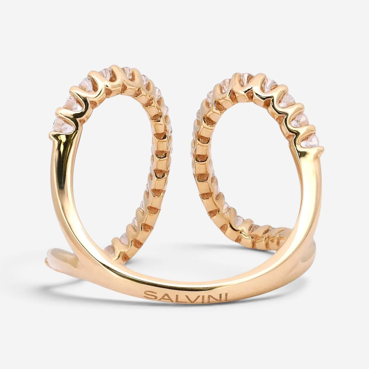 Salvini 18K Rose Gold Diamond Open Style Wrap Ring Sz. 5.75 20075663