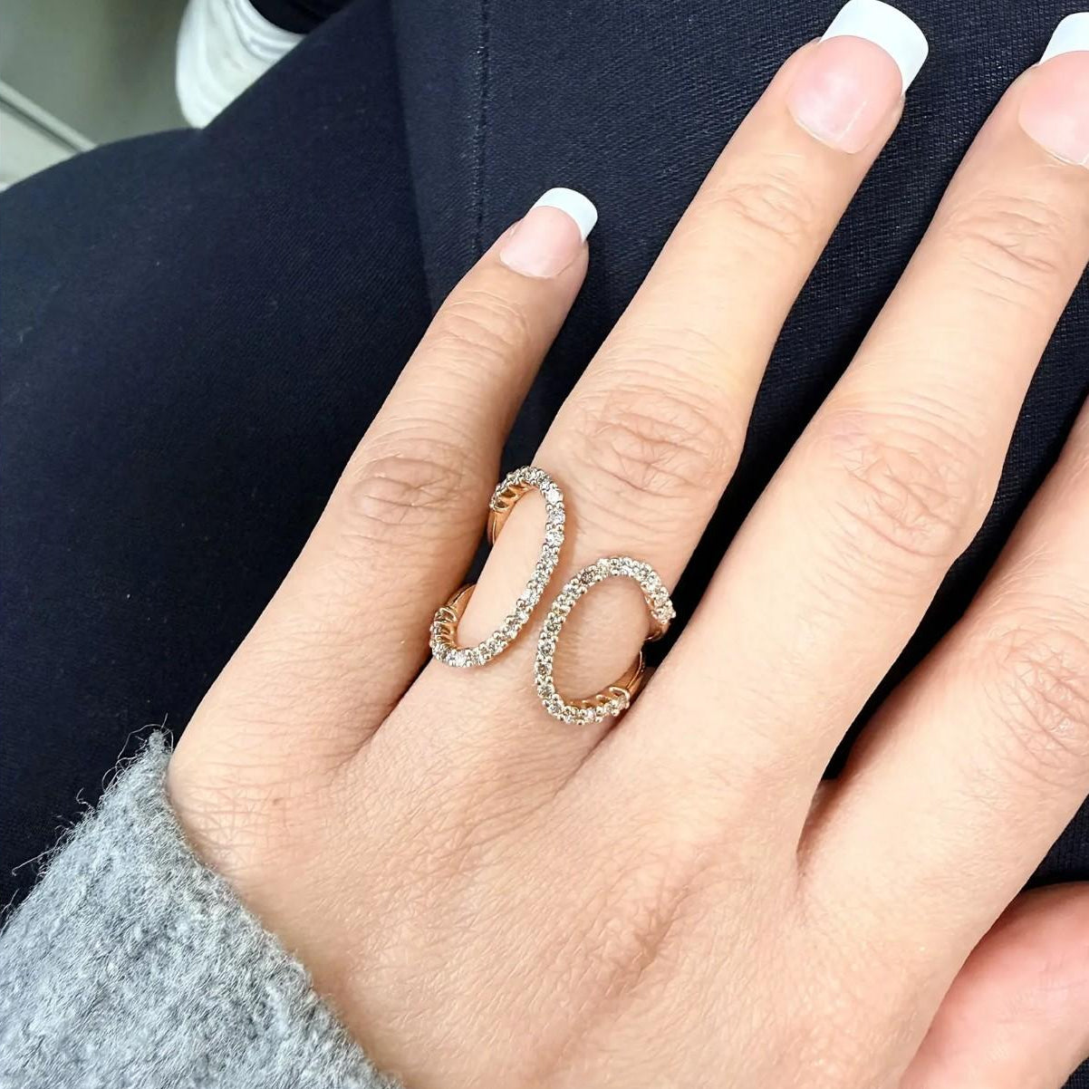 Salvini 18K Rose Gold Diamond Open Style Wrap Ring Sz. 5.75 20075663