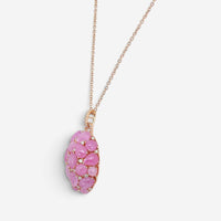 Giovanni Ferraris 18K Rose Gold Diamond & Icy Pink Sapphire Pendant Necklace 046
