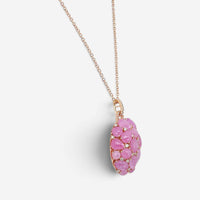 Giovanni Ferraris 18K Rose Gold Diamond & Icy Pink Sapphire Pendant Necklace 046