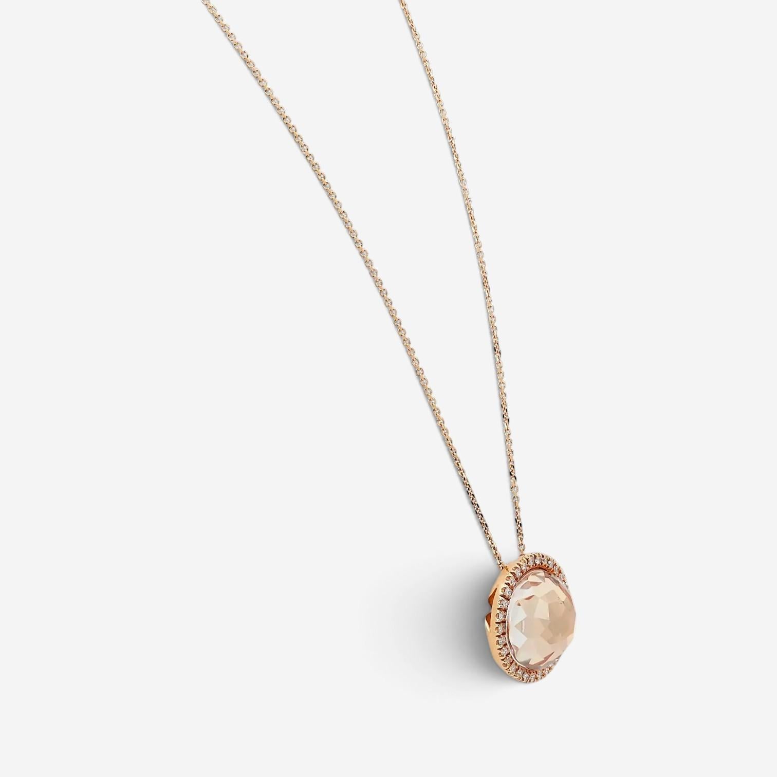 Giovanni Ferraris Perlage 18K Rose Gold White Sapphire & Diamond Necklace 046961