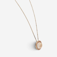Giovanni Ferraris Perlage 18K Rose Gold White Sapphire & Diamond Necklace 046961