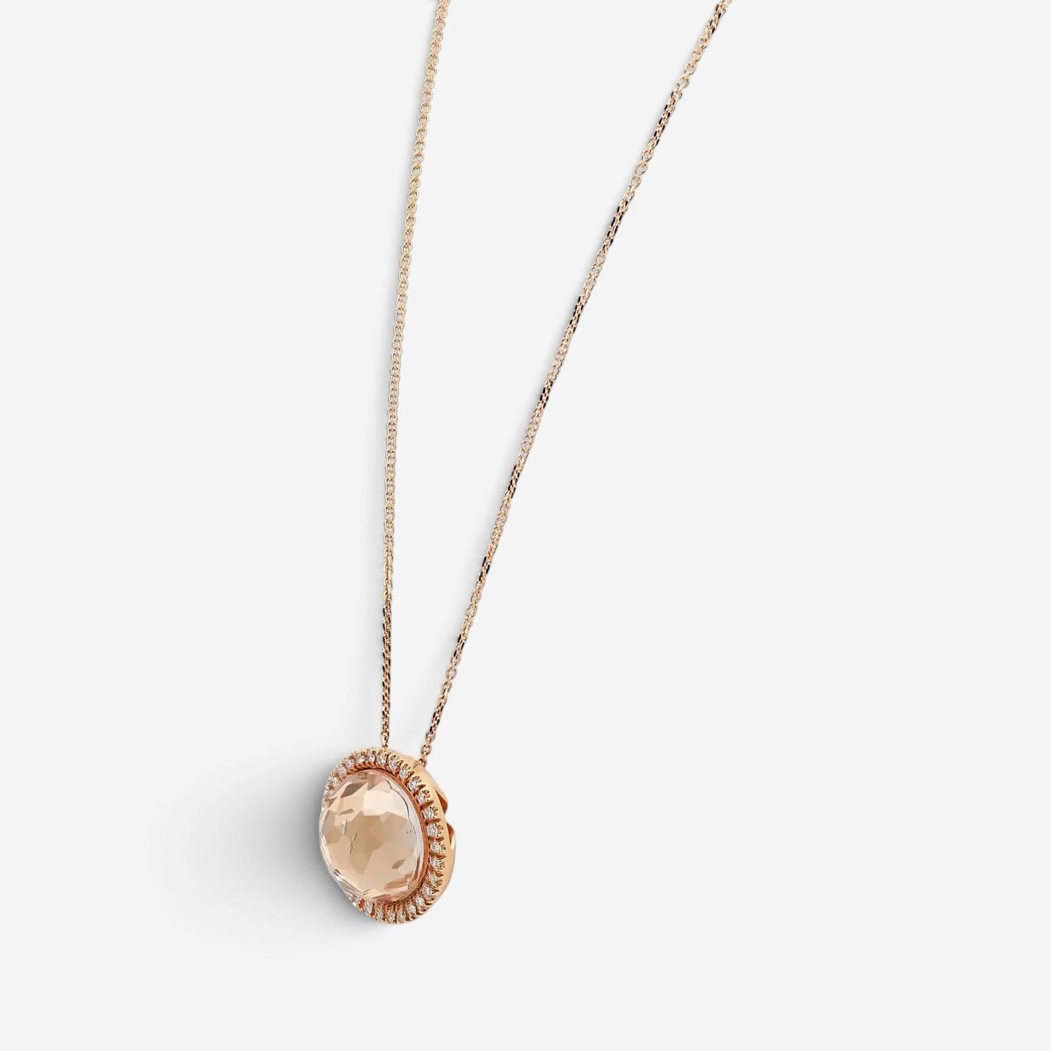 Giovanni Ferraris Perlage 18K Rose Gold White Sapphire & Diamond Necklace 046961