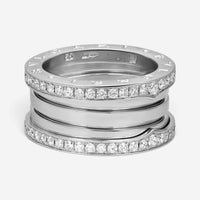 Bulgari B.Zero1 18K White Gold Diamond Four Band Ring Sz. 7 04706
