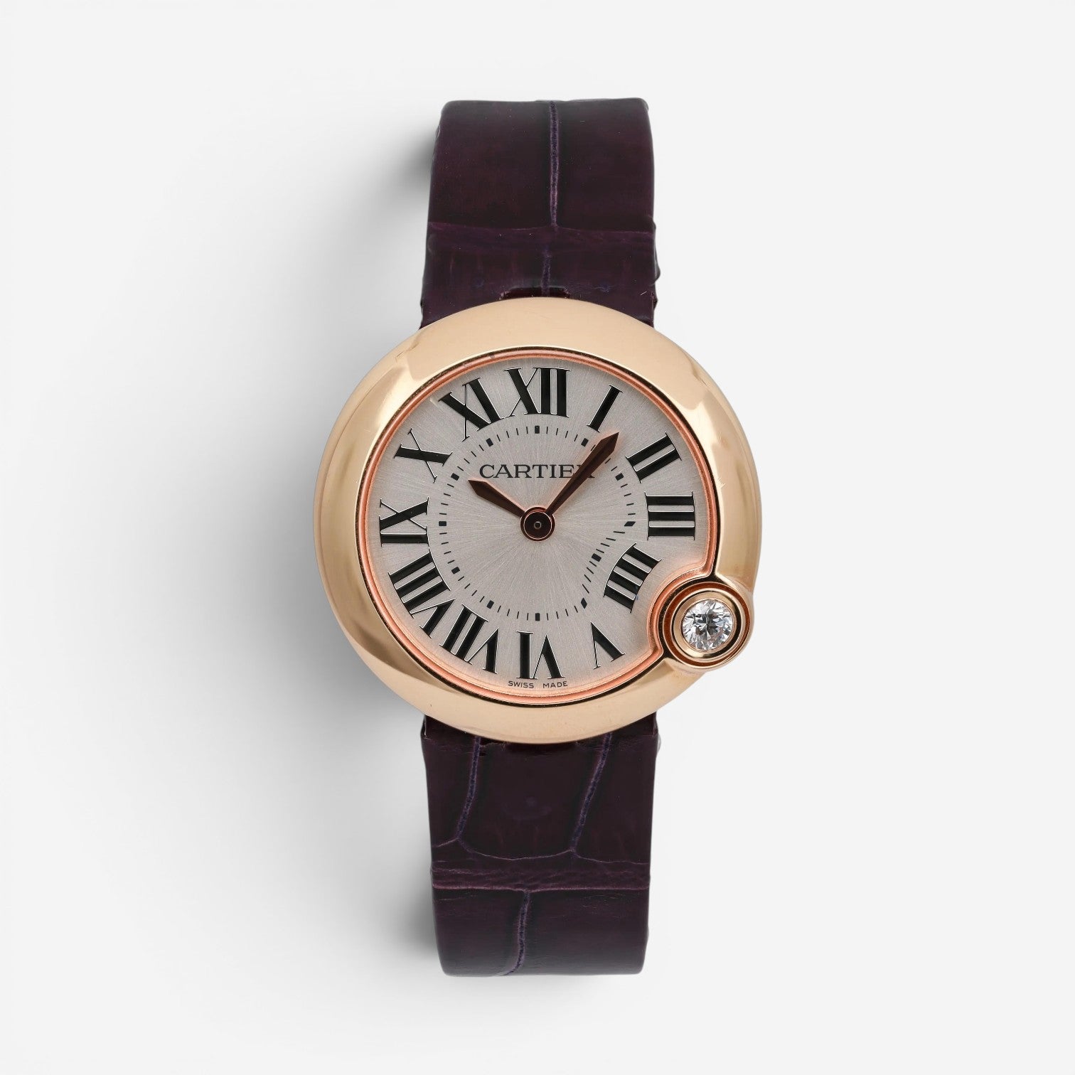 Cartier Ballon Blanc 18K Rose Gold Diamond Quartz Ladies Watch WGBL0005
