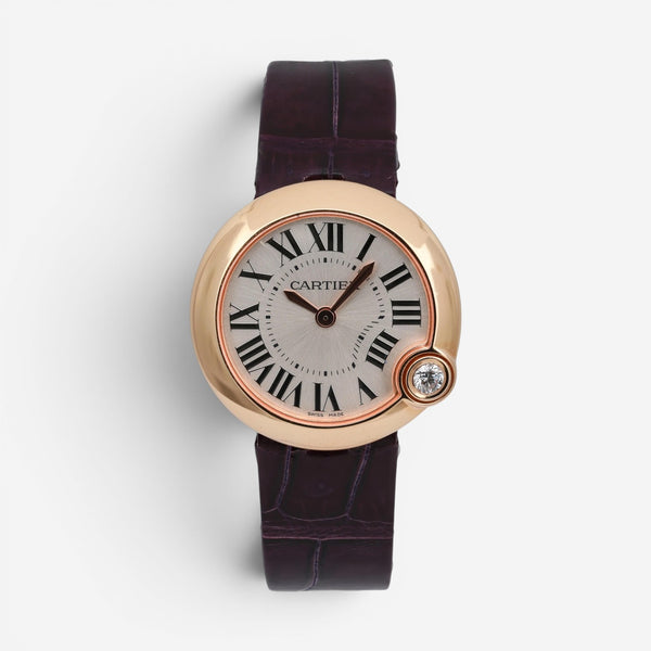 Cartier Ballon Blanc 18K Rose Gold Diamond Quartz Ladies Watch WGBL0005