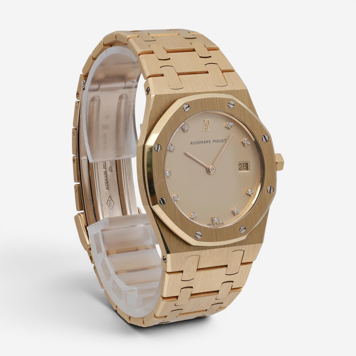 Audemars Piguet Royal Oak 18K Yellow Gold Diamond Quartz Men's Watch 56175ba