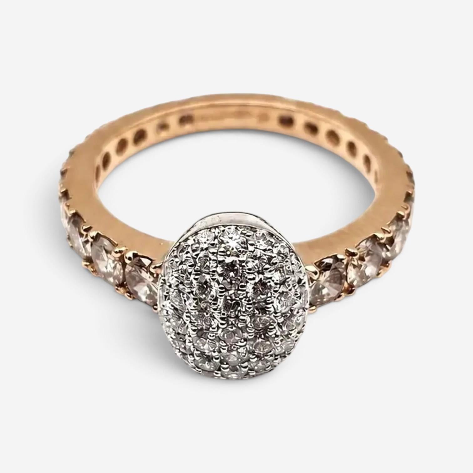 Crivelli Girodito 18K Rose Gold White & Brown Diamond Ring Sz. 7 047119