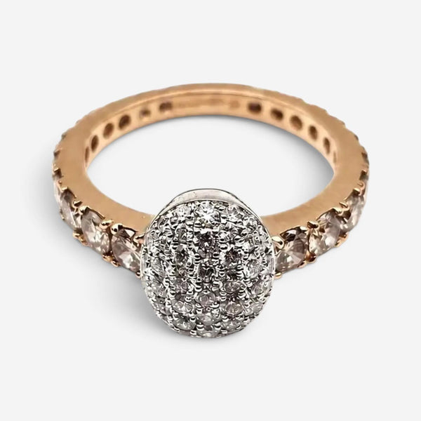Crivelli Girodito 18K Rose Gold White & Brown Diamond Ring Sz. 7 047119