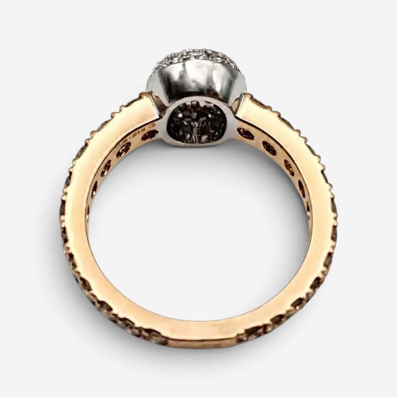 Crivelli Girodito 18K Rose Gold White & Brown Diamond Ring Sz. 7 047119