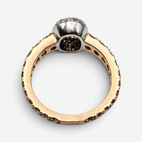 Crivelli Girodito 18K Rose Gold White & Brown Diamond Ring Sz. 7 047119