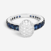 Crivelli Girodito 18K White Gold Diamond & Blue Sapphire Ring Sz. 7 047120