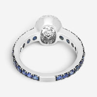 Crivelli Girodito 18K White Gold Diamond & Blue Sapphire Ring Sz. 7 047120