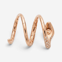 Crivelli Ricciolo Snake 18K Yellow Gold & Stainless Steel Diamond Ring Sz. 6.25