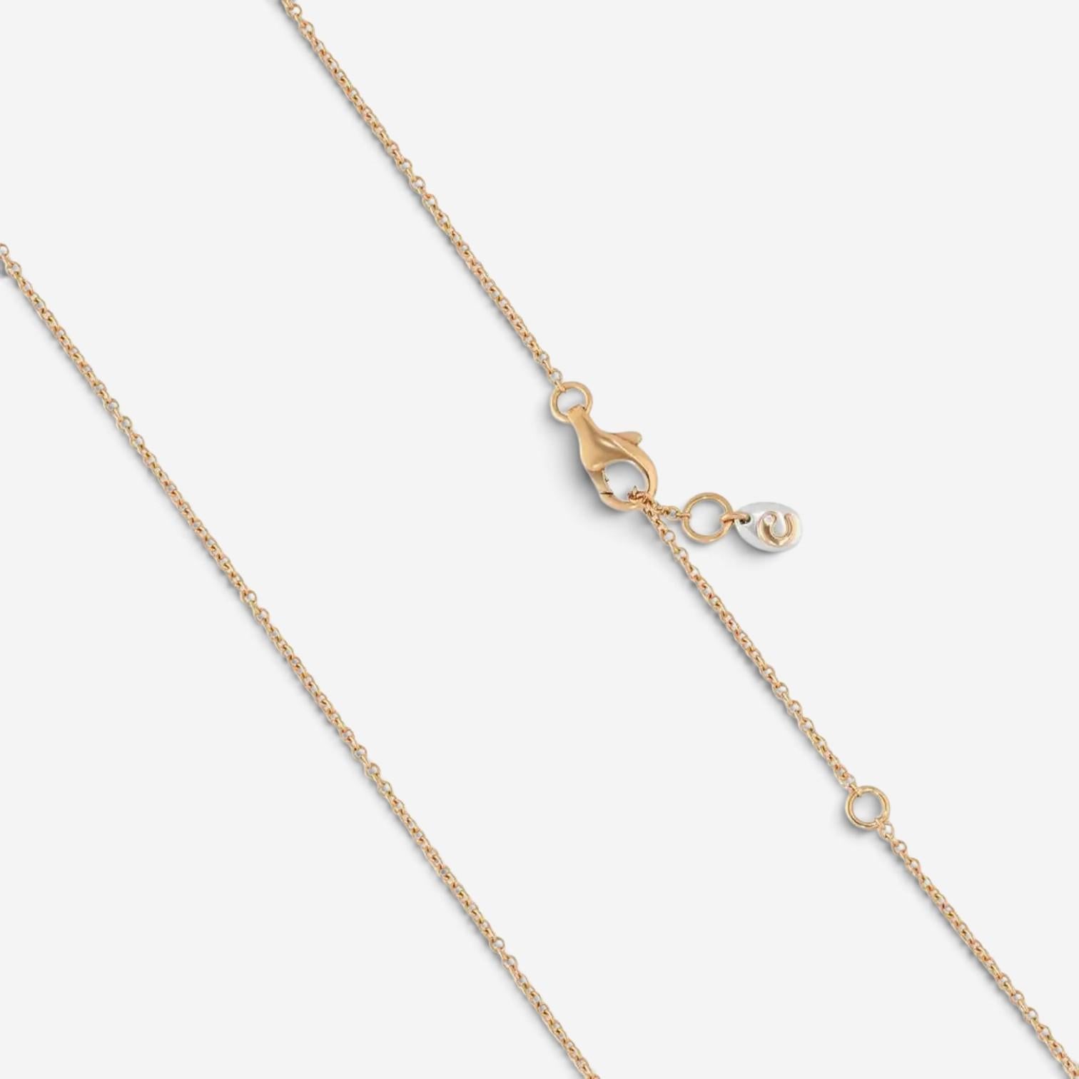 Crivelli Heart Crooked 18K Rose Gold Black & White Diamond Pendant Necklace 4713