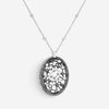 Crivelli Oval Griffe 18K White Gold Black & White Diamond Pendant Necklace 04713