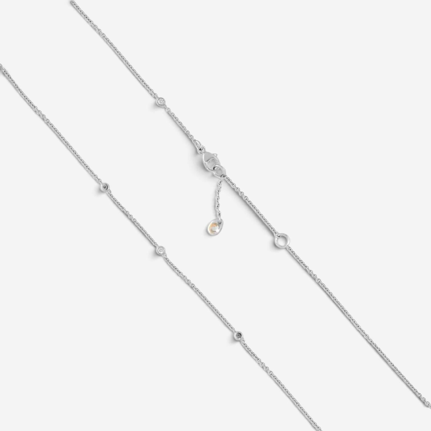 Crivelli Oval Griffe 18K White Gold Black & White Diamond Pendant Necklace 04713