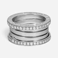 Bulgari B.Zero1 18K White Gold Diamond Four Band Ring Sz. 6.75 04719